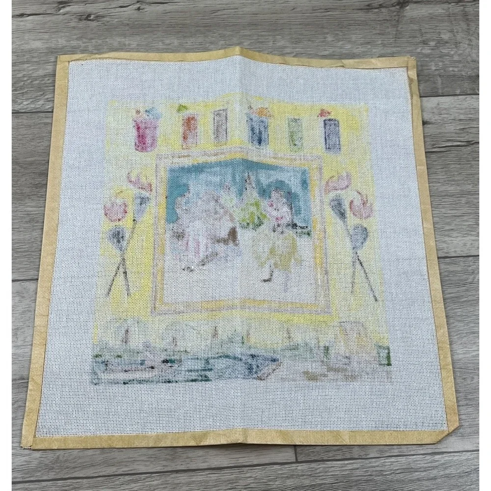 Patty Paints Hand Painted Needlepoint Canvas Hawaii Tiki Hawaiian Tropical 17ct